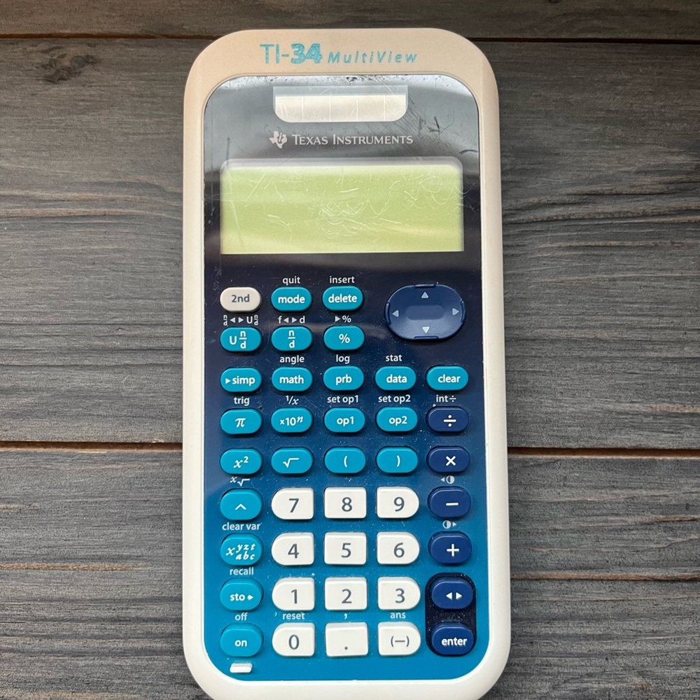 Texas Instruments TI-34 MultiView Blue and White Calculator